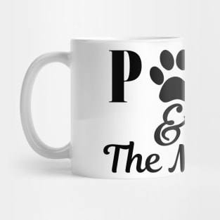 Paws and enjoy the moment - paw print typography design Mug